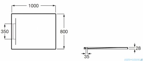 Roca Pyros 100x80cm brodzik prostokątny kompozyt Stonex cafe AP9013E832003660