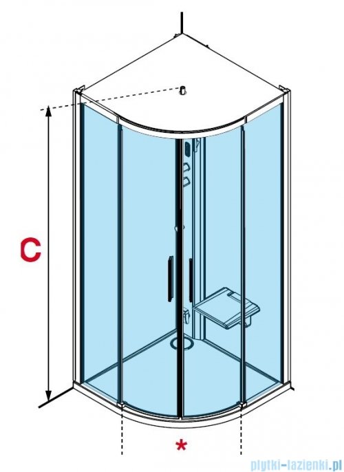 Novellini Glax 1 2.0 kabina standard 100x100 biała G21R109M-1UU