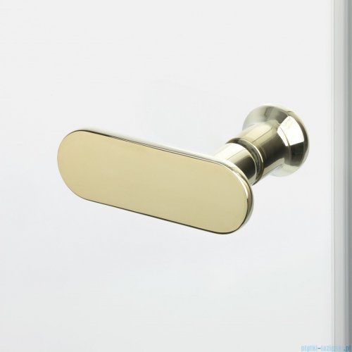 New Trendy New Soleo Light Gold 80x110x195 cm kabina lewa drzwi składane pojedyncze wspornik skośny złoty połysk/szkło przejrzyste  K-1905