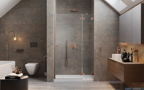 Radaway Essenza Pro Brushed Copper Dwj drzwi wnękowe 120cm prawe szczotkowana miedź 10099120-93-01R