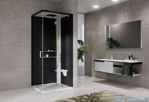 Novellini Glax 2 2.0 kabina z hydromasażem hydro plus 80x80 prawa biała G22GF80DT1L-1UH