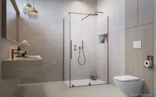 Radaway Furo Kdj Brushed Copper kabina 110x120cm prawa szczotkowana miedź 10104572-93-01R/10110530-01-01/10113120-01-01