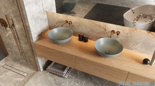 Excellent Design Korek klik-klak umywalkowo bidetowy, korpus złoto szczotkowane pokrywa ceramiczna mint blue mat ARIN.1485.K.01.MBMGB