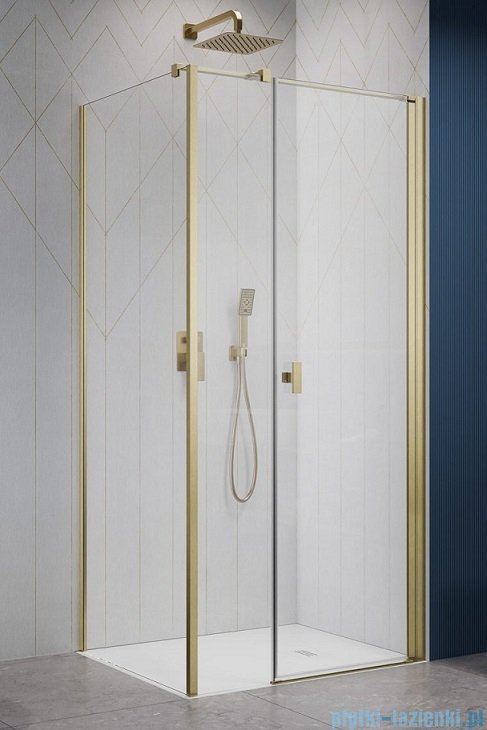 Radaway Nes Kds I Brushed Gold kabina 100x75cm prawa szczotkowane złoto 10023100-99-01R/10043075-99-01