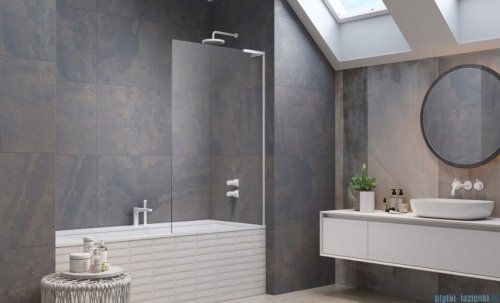 Radaway Modo SL White PNJ II parawan nawannowy 90cm prawy biały mat/przejrzyste 10316090-04-01R
