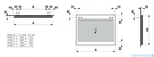 Luafen LEELO lustro LED 70x60 cm H4476319501441