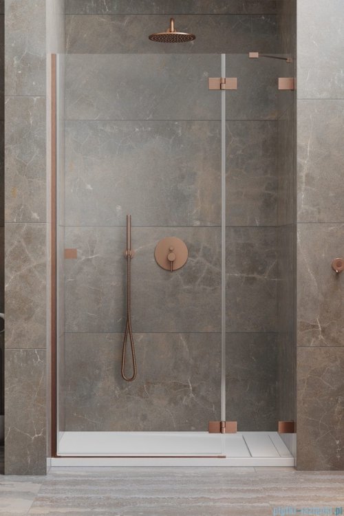 Radaway Essenza Pro Brushed Copper Dwj drzwi wnękowe 130cm prawe szczotkowana miedź 10099130-93-01R