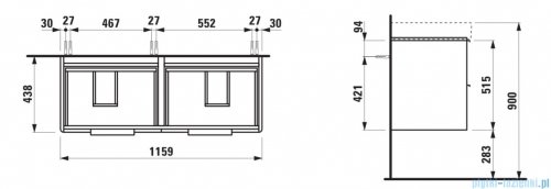 Laufen Base szafka pod umywalkę 116x43 cm biały połysk H4024941102611