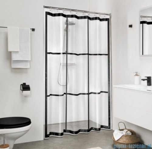 Sealskin Brix Zasłona prysznicowa 180x200cm Czarny/Przezroczysty 210961319