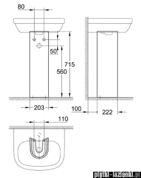 Grohe Euro Ceramic postument biały 39202000