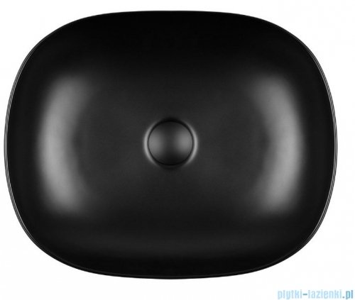 Oltens Hamnes umywalka 49x39,5 cm nablatowa owalna czarny mat 40300300