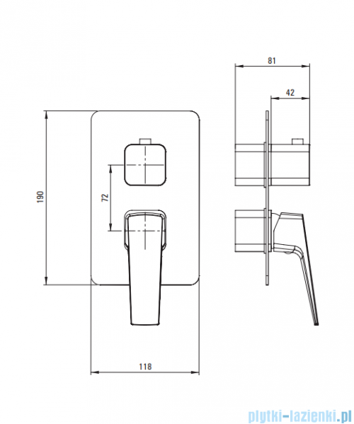 Deante Blur Element zewnętrzny do BOXa mieszaczowego nero BXY_NQLM
