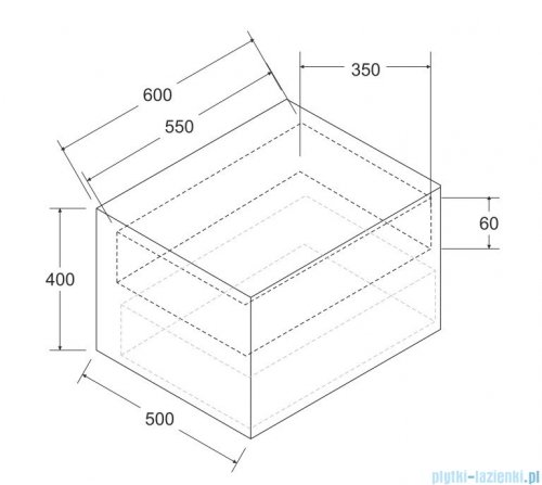 Besco Dexa szafka podumywalkowa 60x50x40cm biała, uchwyt złoty SUD-654-BZ