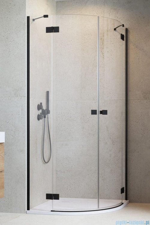 Radaway Essenza Black Pdd kabina 80x100cm szkło przejrzyste 1385002-54-01L/1385003-54-01R