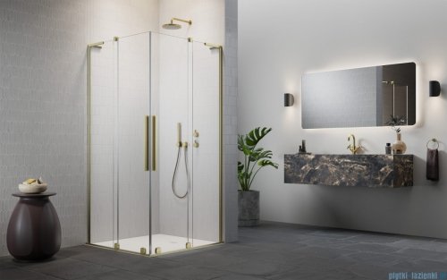 Radaway Furo SL Brushed Gold KDD kabina 90x100cm szczotkowane złoto 10305090-99-01L/10305100-99-01R