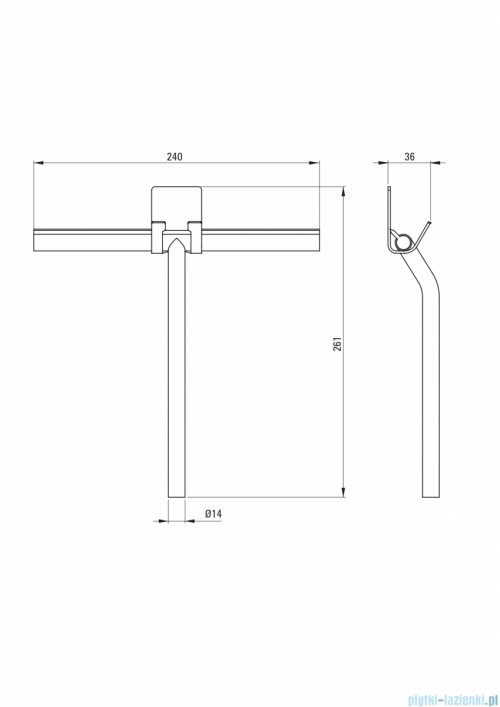 Deante SILIA Ściągaczka do wody z wieszakiem chrom ADI_031K