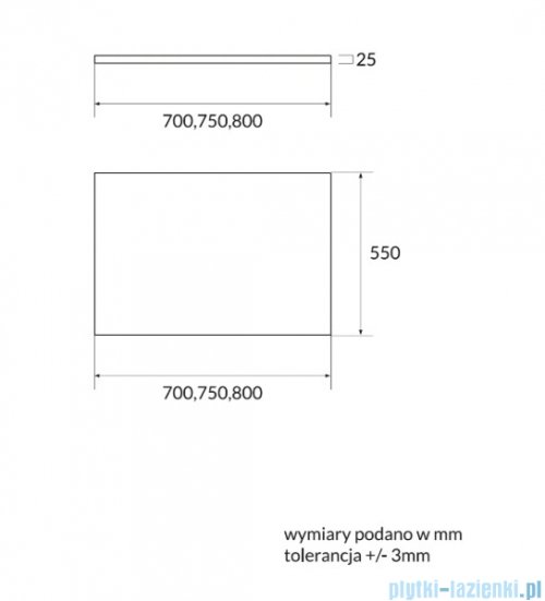 Schedline Obudowa wanny prostokątnej krótszy bok 80 cm Cashmere Mat  5P.PW-80/PK/MG