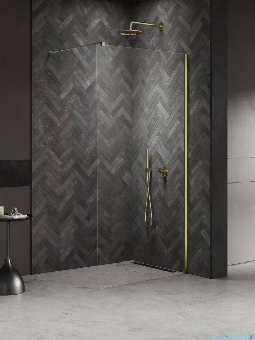 New Trendy Nesta Light Gold kabina Walk-In 130x200 cm złoty połysk K-1736