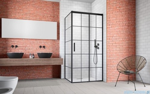 Radaway Idea Black Kdj Factory kabina prysznicowa 160x110 prawa czarny mat/szkło przejrzyste 387046-54-55R/387053-54-55L
