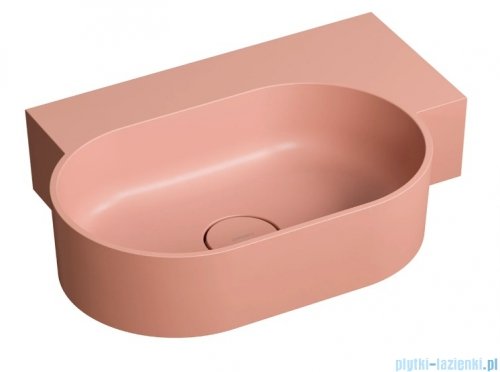 Omnires Ovo M+ umywalka nablatowa/wisząca prawa 55x38 cm  coral mat  OVO555UWPCO
