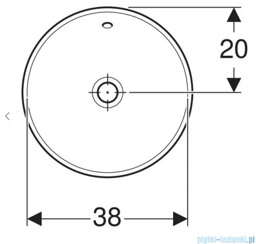 Geberit VariForm Umywalka okrągła wpuszczana w blat 40cm szkliwiony spód 500.701.01.2