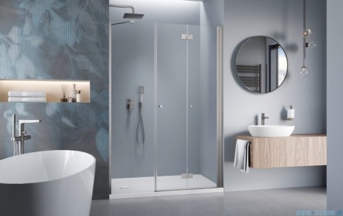 Radaway Nes Brushed Nickel DWSB drzwi wnękowe 110cm W2 prawe szczotkowany nikiel szkło przejrzyste 10044750-91-01R/10045350-01-01
