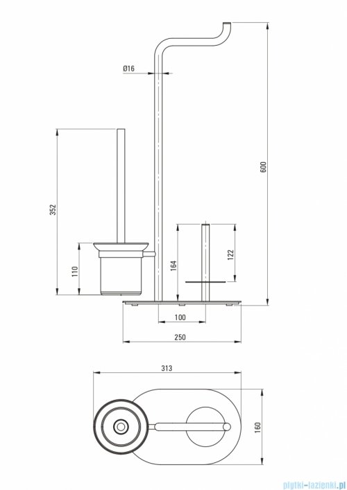  Deante SILIA Stojak na papier 3 funkcyjny titanium ADI_D732