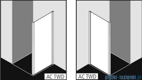 Kermi Acca Ściana boczna, szkło przezroczyste, profile srebrne 70x190cm ACTWD07019VPK