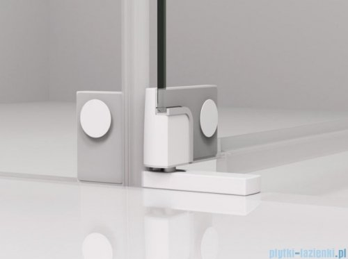 SanSwiss Cadura White Line drzwi wahadłowe 100cm jednoczęściowe lewe z polem stałym biały mat CA31CG1000907
