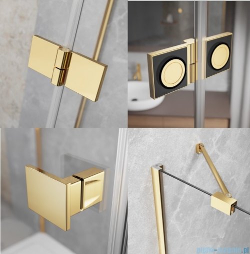 Radaway Essenza 8 Gold Kdj kabina 120x75cm prawa złoty połysk/szkło przejrzyste 10480812-01-01R/10470337-09-01R/10113075-01-01