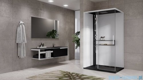 Novellini Glax 2 2.0 kabina z hydromasażem 120x80 lewa czarna G222P129SM1-1HU