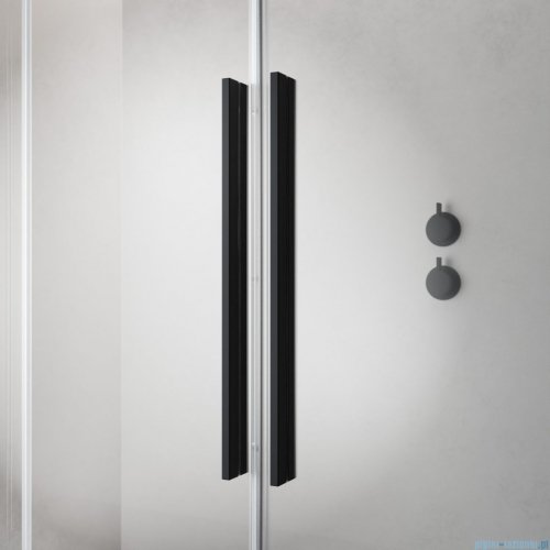 Radaway Furo Black SL kabina Walk-in 120x200cm prawa czarny mat/szkło przejrzyste 10306638-54-01R/10110594-01-01