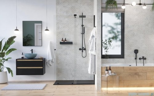 Excellent Ortigo Walk-in kabina prysznicowa 120x200 cm, czarny mat KAEX.5012.K.1200.BL