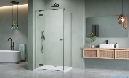 Radaway Essenza Kdj Brushed GunMetal kabina 100x80cm lewa szczotkowany grafit 1385040-92-01L/1384051-01-01