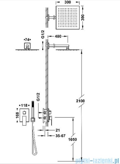 Tres CUADRO Zestaw baterii jednouchwytowej podtynkowej 2-drożnej Rapid-box prysznicowej czarny mat 00628004NM