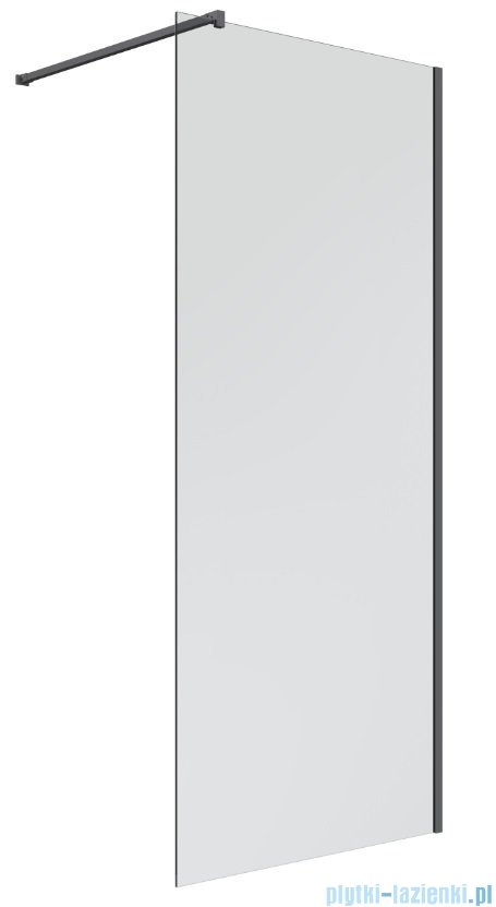 Oltens Bo kabina prysznicowa Walk In 120cm szkło przejrzyste profil czarny mat 22004300