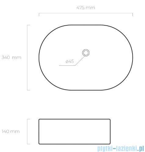 Oltens Hamnes umywalka 47x34 cm nablatowa z powłoką SmartClean 40809000