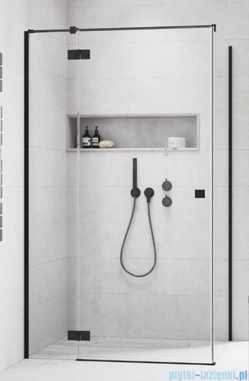 Radaway Essenza 8 Black Kdj kabina 80x90cm lewa czarny mat/szkło przejrzyste 10480512-01-01L/10470237-54-01L/10113090-01-01