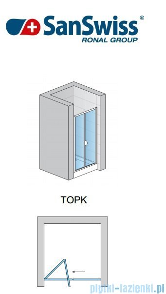 SanSwiss Top-Line Drzwi 2-częściowe 60-80cm profil połysk TOPKSM15007