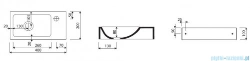 Marmorin umywalka nablatowa Elara 3 z otworem 40cm biała 410040020011