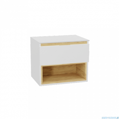 Excellent Tuto 2.0 szafka wisząca front gładki niski 60x50x46,5 cm biały połysk MLEX.2171.K.60.011W.WHWH