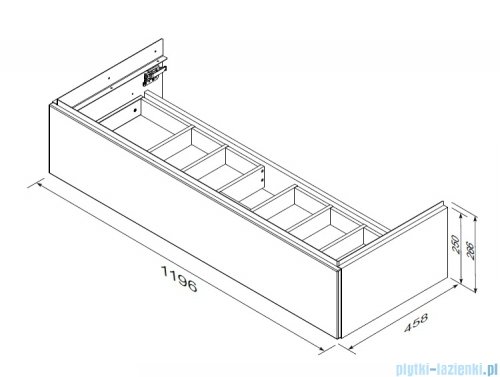 Oristo Etna Konsola podumywalkowa wisząca 120x45x25 biały połysk OR52-SD1S-120-1