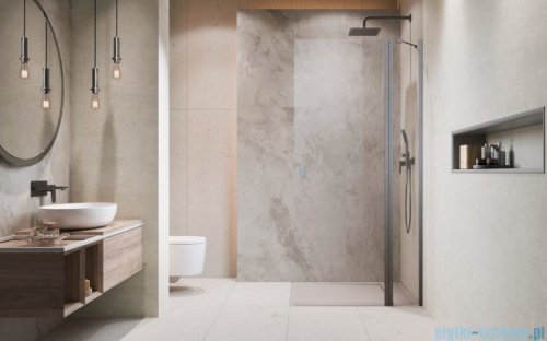 Radaway Nes KDD II Brushed Nickel kabina walk-in 80cm prawa szczotkowany nikiel szkło przejrzyste 10031080-91-01R