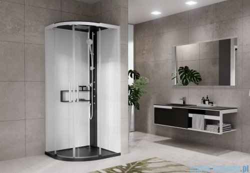 Novellini Glax 2 2.0 kabina z hydromasażem 100x100 czarna G22R100T1-1HU