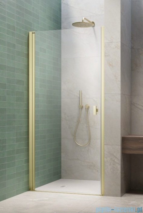 Radaway Nes Brushed Light Gold Dwj I Drzwi wnękowe 80cm lewe szczotkowane jasne złoto szkło przejrzyste 10026080-98-01L