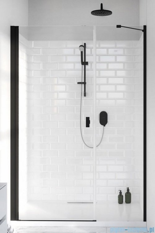 Radaway Nes Black Dws drzwi wnękowe 140cm lewe szkło przejrzyste 10028140-54-01L