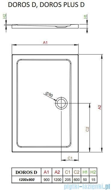 Radaway Idea Kdj kabina 120x90cm prawa szkło przejrzyste + brodzik Doros D + syfon