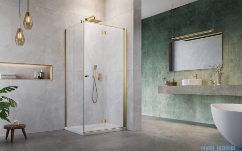 Radaway Nes KDJ B Brushed Gold kabina 90x100 prawa szczotkowane złoto 10025090-99-01R/10039100-01-01 