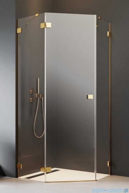Radaway Essenza Pro Gold Ptj kabina pięciokątna 90x100 lewa złoty połysk/szkło przejrzyste 10100000-09-01L/10100700-01-01