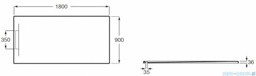 Roca Pyros 180x90cm brodzik prostokątny kompozyt Stonex onyks AP90170838403640